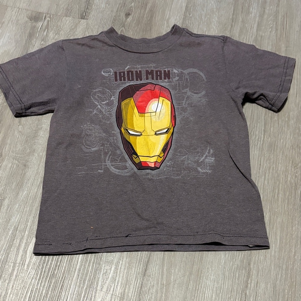 Disney Iron Man Kids T-Shirt - Dark Gray and Yellow